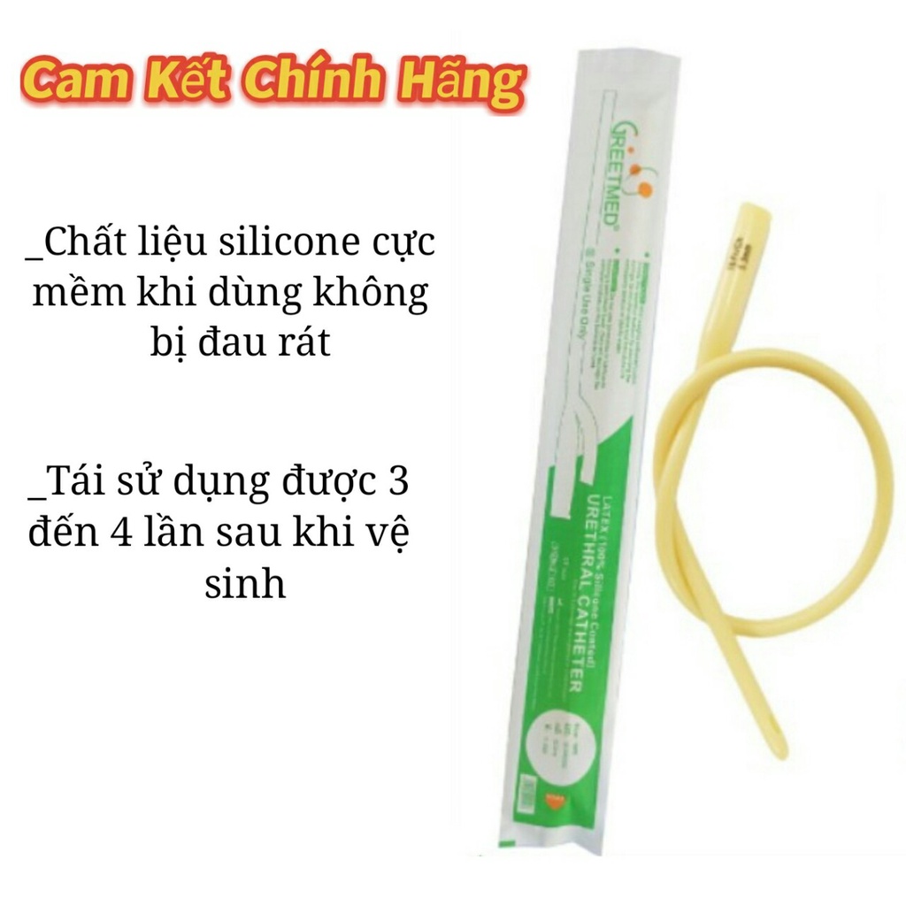 1 Dây truyền Silicone mềm GREETMED® 1 nhánh Nelaton Fr14 thải độc đại tràng cà phê_ống thông tiểu