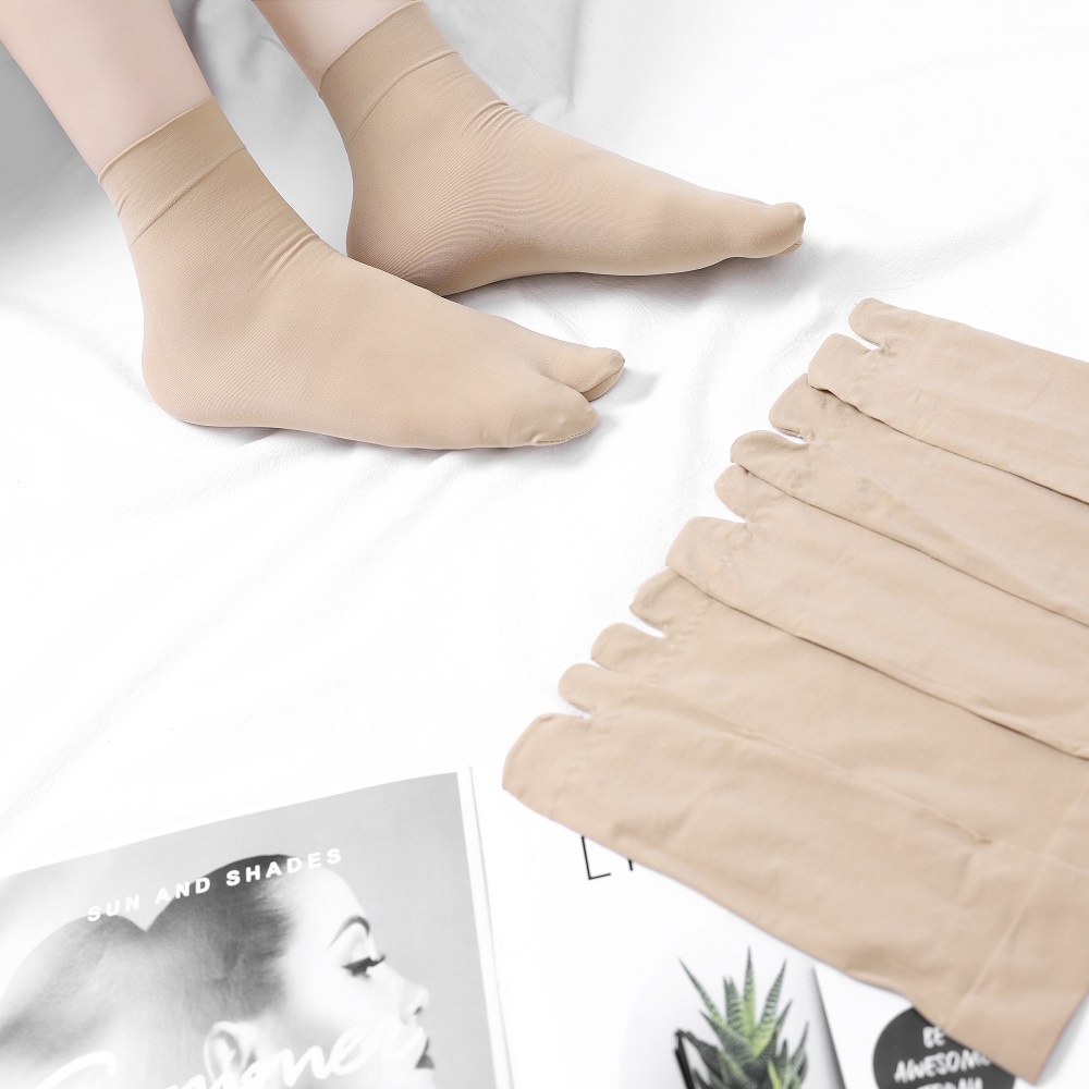 Tất Nữ xỏ ngón chống nắng Màu Da và Đen xỏ ngón Vải cotton dày dặn, mềm mịn cực êm chân Talabishop