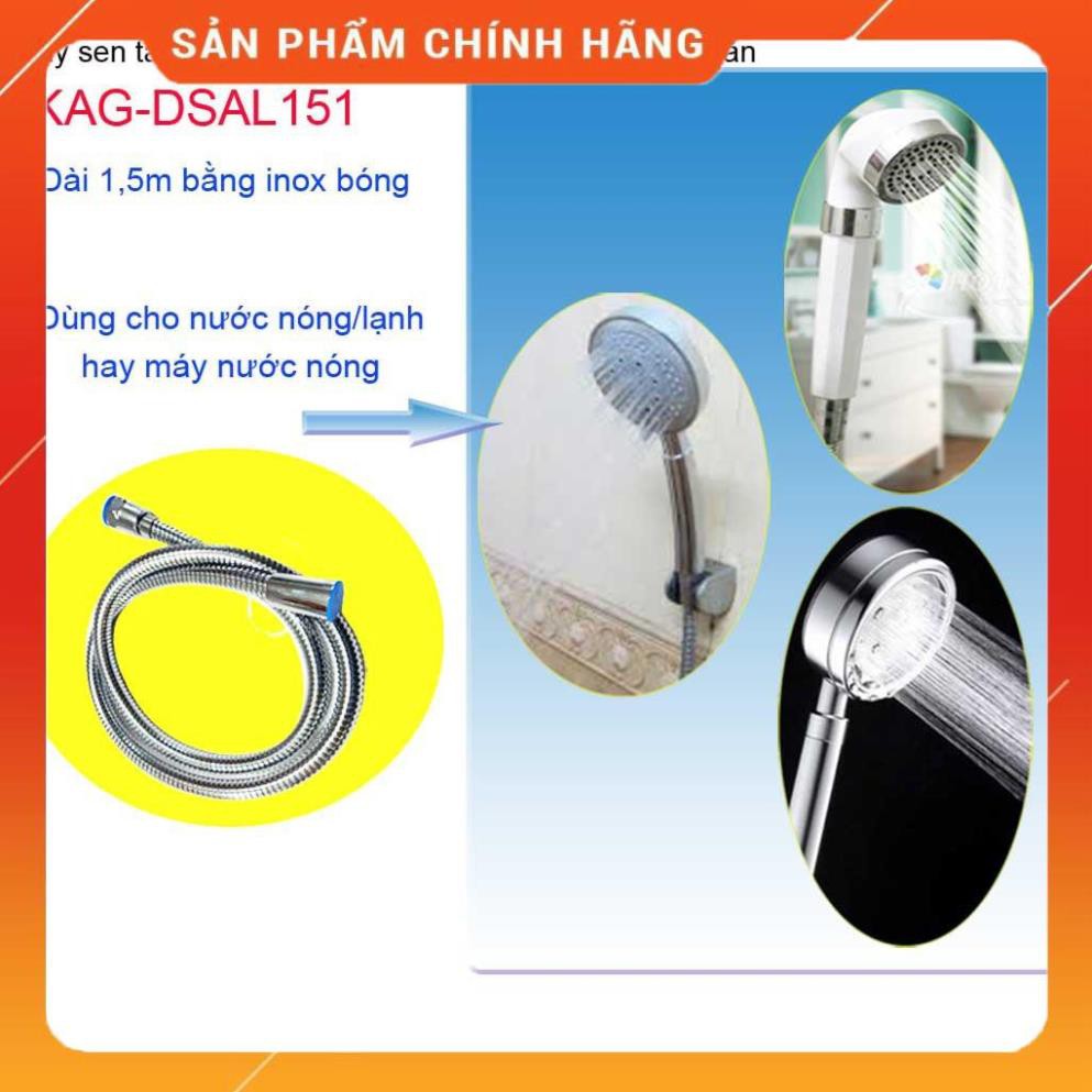 Dây vòi hoa sen chịu nhiệt chịu áp 1.5m, dây vòi tắm hoa sen- dây vòi xịt vệ sinh 1.5m, dây sen chống xoắn KAG-DSAP151