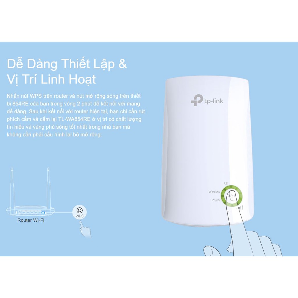 Bộ mở rộng sóng Wi-Fi tốc độ 300Mbps TP-LINK TL-WA854RE