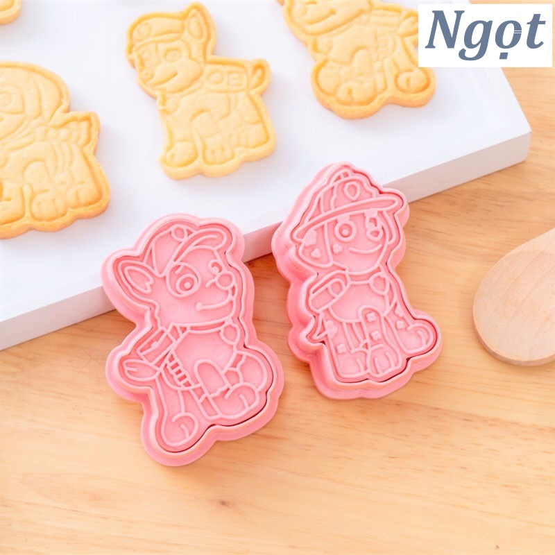 Khuôn bánh hình ô tô, xe tải khuôn làm bánh quy ăn dặm cookie 3D pony peppa pig khủng long, chó cứu hộ