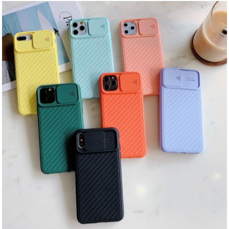 Ốp điện thoại thiết kế nắp trượt bảo vệ camera cho IPhone 11 Pro X XR Xs Max 7 8 Plus