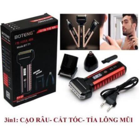 Máy Cạo Râu, Cắt Tóc, Tỉa Lông Mũi 3 in 1 Boteng