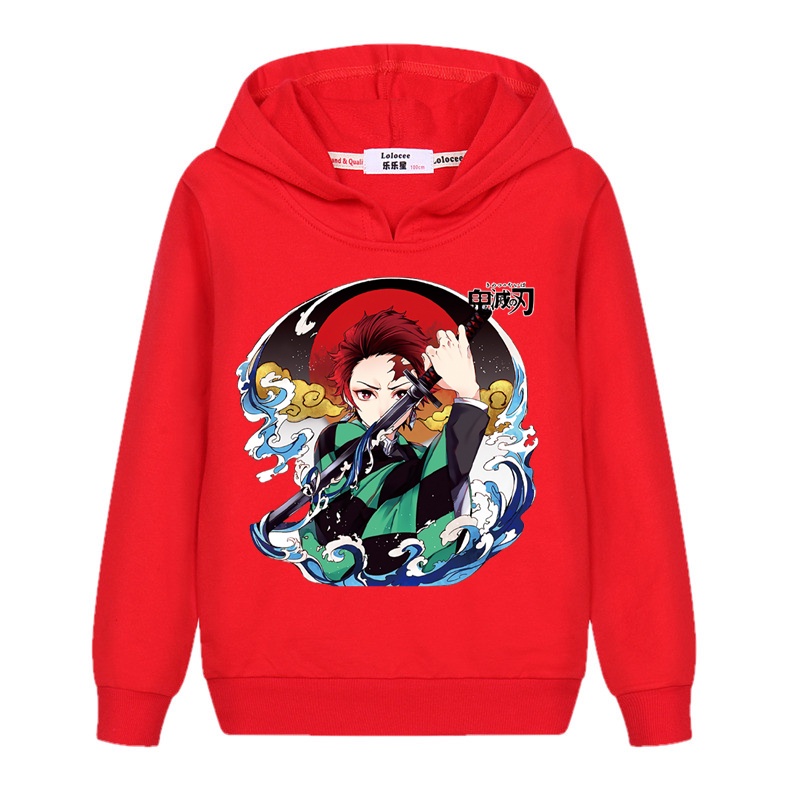 Áo Khoác Hoodie Mùa Đông In Họa Tiết Anime Demon Slayer Dành Cho Trẻ Em
