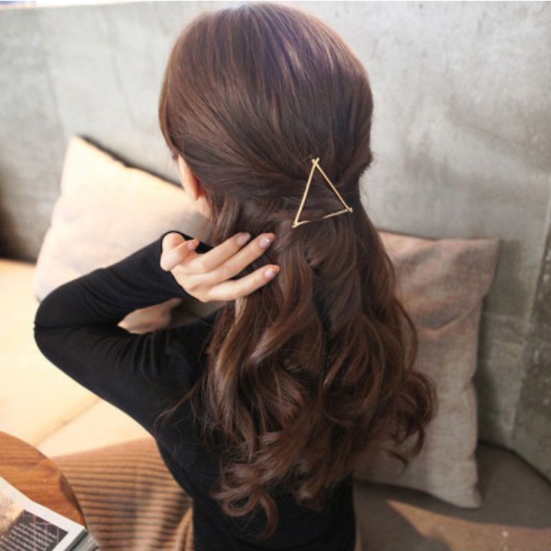 [Women Korean INS Style Golden Hair Clip] [Girls Metal Bangs Hairpin] [Ladies Elegant Hair Accessories]