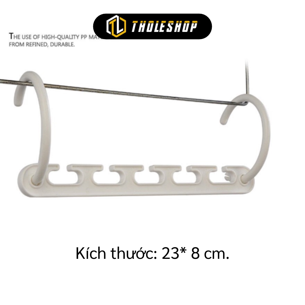 Móc Quần Áo - Hộp 8 Móc Treo 5 Lỗ Thông Minh Có Thể Xoay Ngang, Dọc Tiết Kiệm Không Gian 3335
