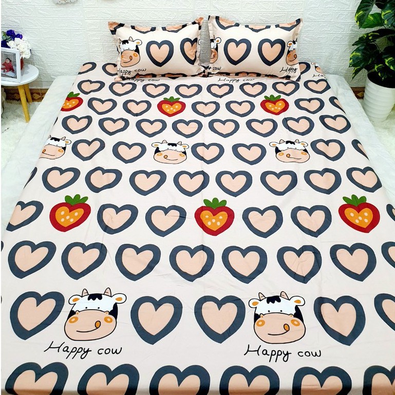 Bộ Ga Gối Cotton Poly mẫu Sư Tử Vàng