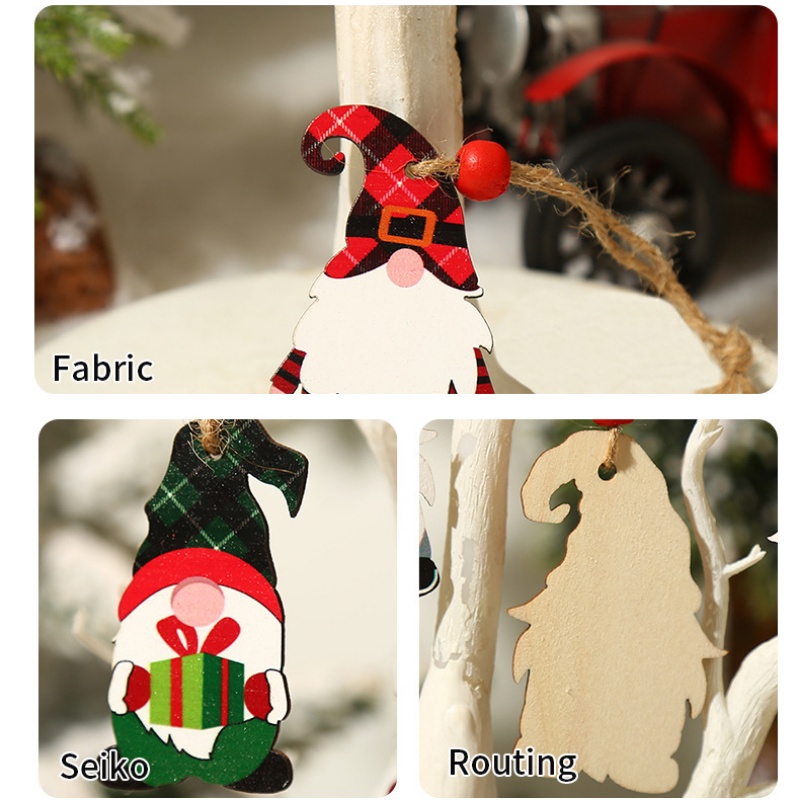 Búp Bê Gỗ Hình Ông Già Noel / Người Vô Diện / Ông Già Noel Trang Trí Năm Mới