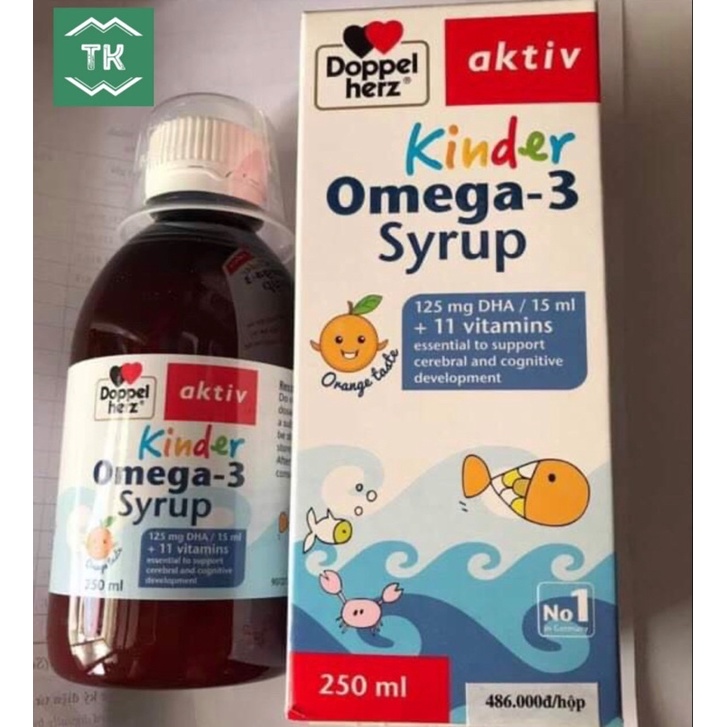 Omega 3 Cho Bé Doppelherz Kinder Omega 3 Syrup - Giúp Phát Triển Trí Não &amp; Tăng Cường Thị Lực Cho Trẻ