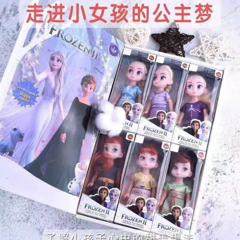 DISNEY Set 6 mô hình búp bê barbie Elsa Anna trong Frozen II dùng để trang trí 1 bộ 6 cái