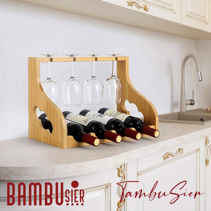 [BAMBOO] Kệ rượu vang gỗ tre tự nhiên - giá để rượu vang bằng gỗ tre cao cấp [MASSETO]