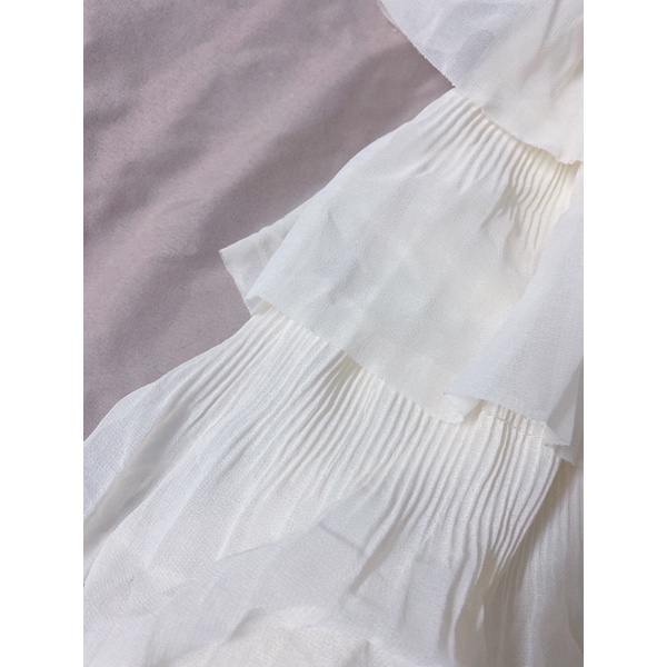 Áo đầm váy tầng trắng nữ tính-thanh lý 2hand like new
