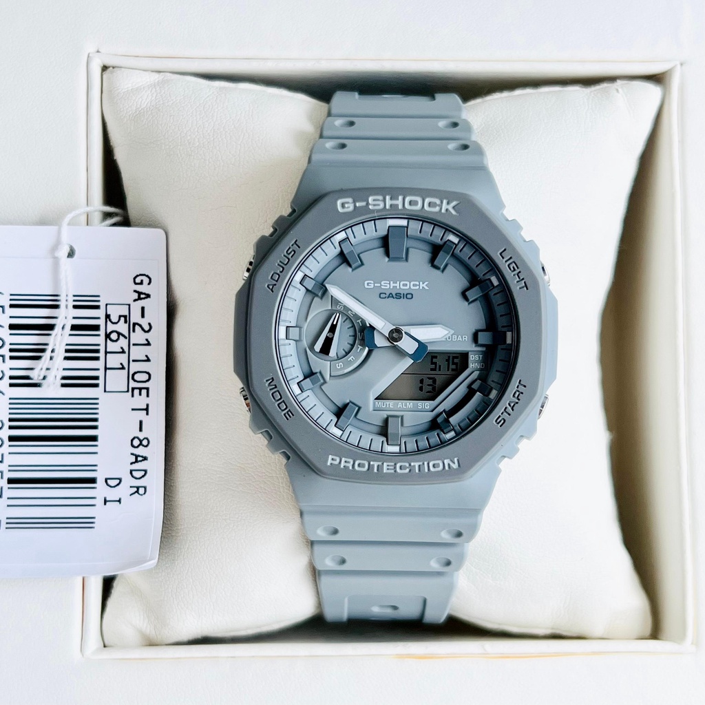 Đồng Hồ Nam Casio Gshock GA-2110ET-8A Mặt Xám Dây Cao Su Size 45mm Chống Nước 200M Bảo Hành 1 Năm