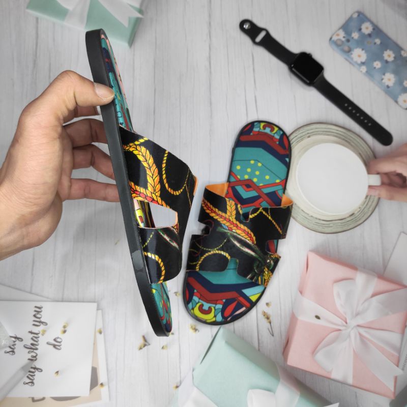 🔥HÀNG SIÊU CẤP🔥Dép lê HM, Dép chữ H hoa văn in 3D nam quai ngang mẫu mới 2022