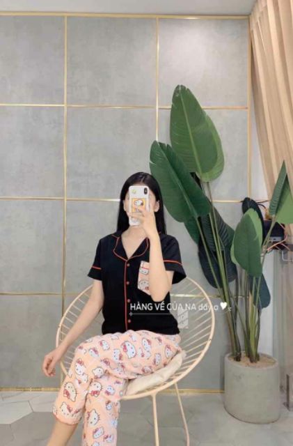 [Mã WA1606 giảm 15% đơn 99k] Bộ lụa phối kate thái tay ngắn quần dài | BigBuy360 - bigbuy360.vn