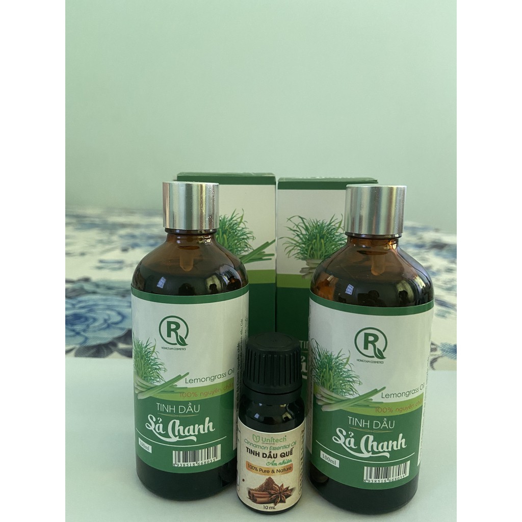 COMBO 2 CHAI TINH DẦU SẢ CHANH 100ML TẶNG NGAY 1 CHAI TINH DẦU QUẾ 10ML TRỊ GIÁ 28K