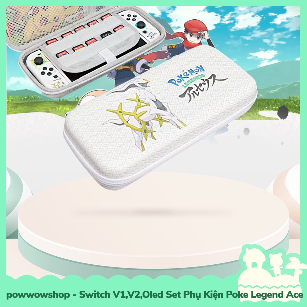 [Sẵn VN - Hỏa Tốc] Switch V1,V2,Oled Set Phụ Kiện Poke Legend Ace Case, Hộp Băng Game, Túi Đựng Máy Game Nintendo Switch