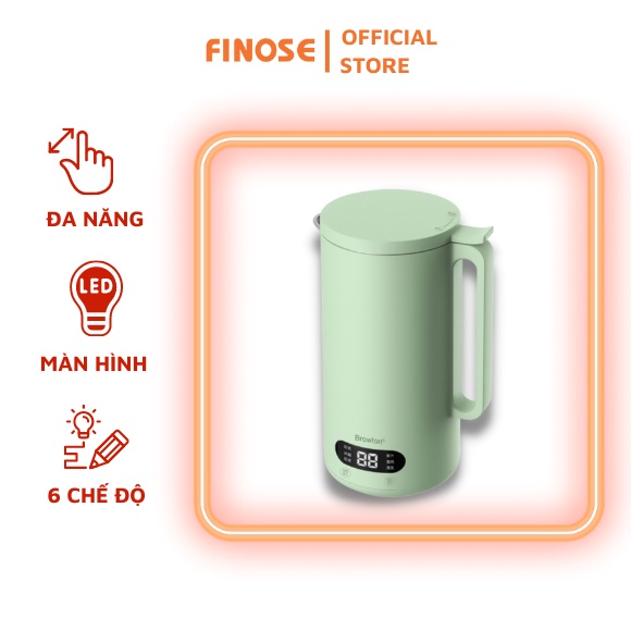 Máy làm sữa hạt Finose, đun, nấu sữa đậu nành đa năng, hẹn giờ 12 tiếng, màn hình hiển thị thông minh, không gây ồn, nhỏ