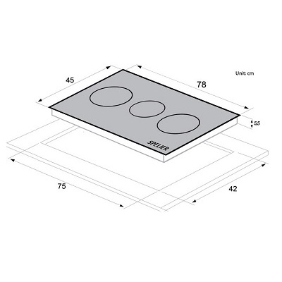 Bếp 3 Vùng từ Spelier   SPM-938I Plus nhập khẩu Malaysia - Công nghệ tăng tốc nấu ăn nhanh hơn “Booster”