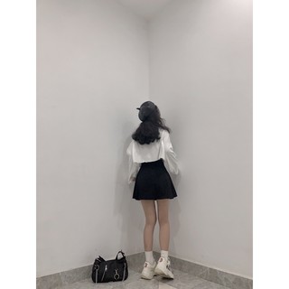 [ ẢNH THẬT CHÍNH CHỦ ] Áo croptop cổ sen, tay dài