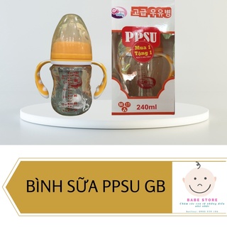 Bình Sữa PPSU GB-Baby Cổ Rộng 180ml và 240ml Có Tay Cầm ( Tặng 1 Núm Ti Silicon )