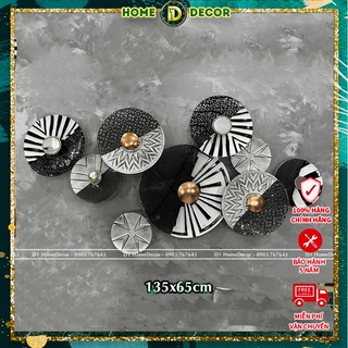 Tranh sắt treo tường nghệ thuật, tranh lớn decor treo phòng khách xám gương - A2224