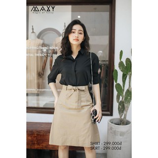 CHÂN VÁY - NUDE BOW SKIRT - Chân váy màu nude - dây thắt rời