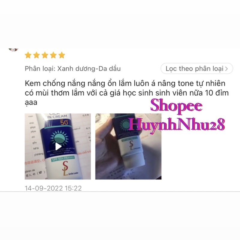 Kem chống nắng vật lý lai hoá học cho da nhạy cảm Smile Leader Sun Cream 60ml Hàn Quốc