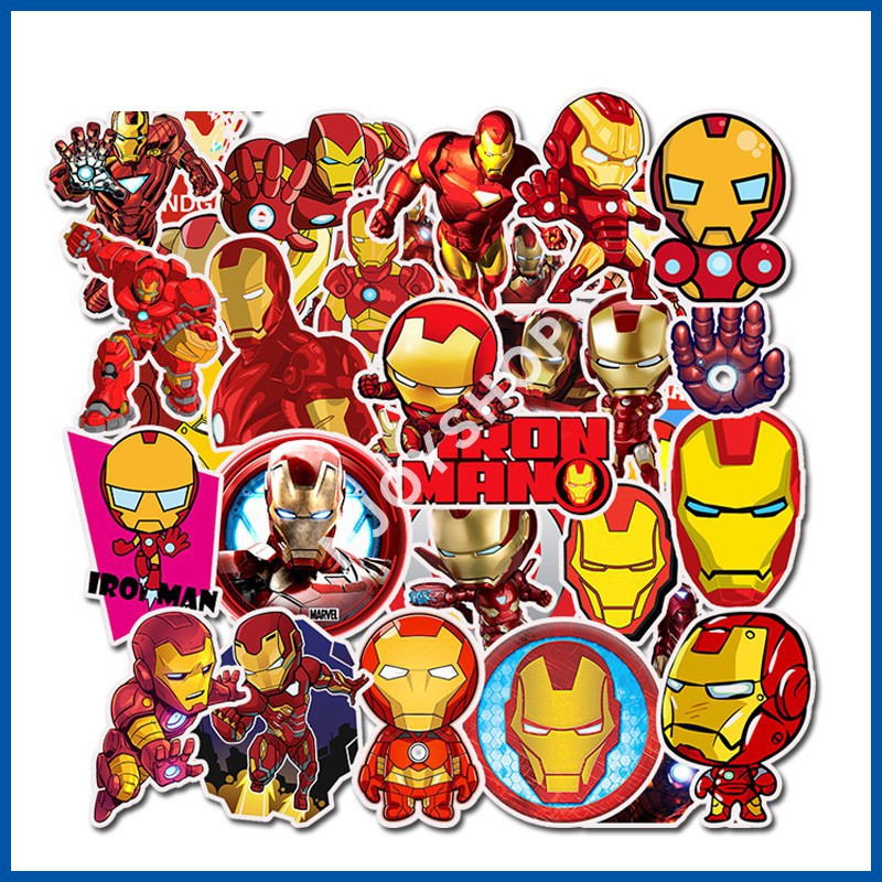 [FREESHIP 40K] SET 35 MIẾNG STICKER DÁN IRONMAN CHỐNG NƯỚC DÁN NÓN BẢO HIỂM, LAPTOP, VALI, TỦ, BÀN HỌC, XE MÁY