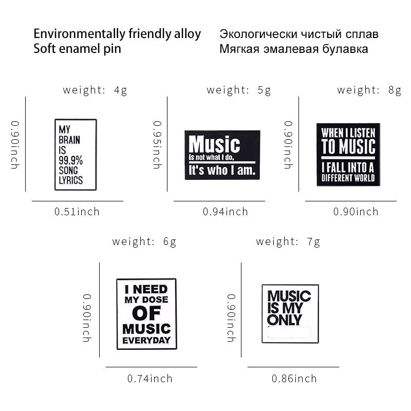 Ghim Cài Áo Hình Câu Trích Dẫn Âm Nhạc Thời Trang