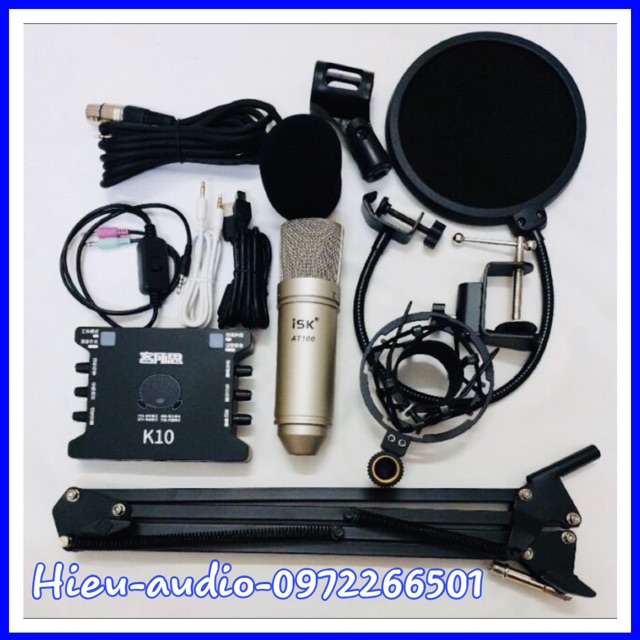 TRỌN BỘ SOUND CARD K10/KARAOKE/MÍC AT-100 PHÒNG THU