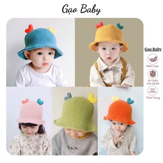 Mũ cho bé mũ beret dệt kim màu kẹo dễ thương cho bé