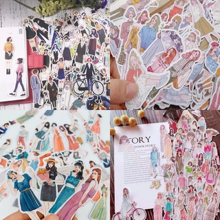 Set 20 miếng sticker cô gái hiện đại nhiều phong cách