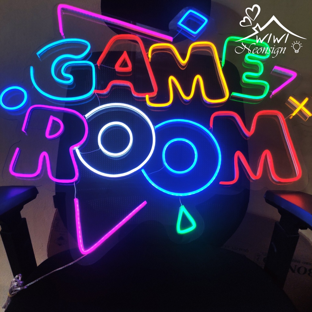Đèn Led Neon Chữ GAME ROOM Nhiều Màu, Đèn Led Treo Tường Trang Trí Phòng Game