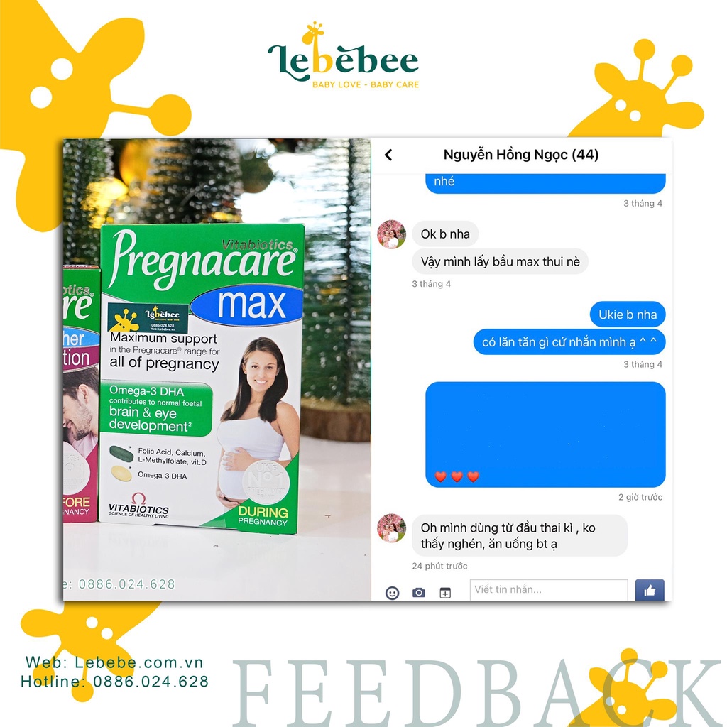 Vitamin cho mẹ bầu Pregnacare Max