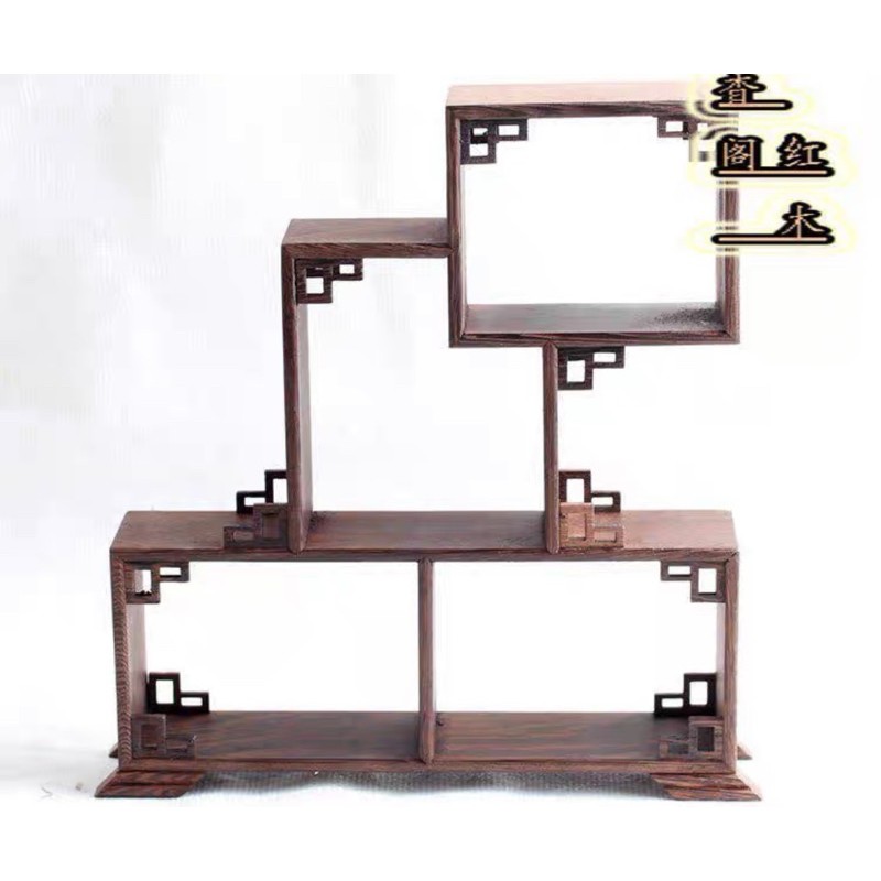 Kệ gỗ mini có ke góc chắc chắn, rất thẩm mỹ. Dùng để bày bộ ấm trà hoặc trang trí không gian