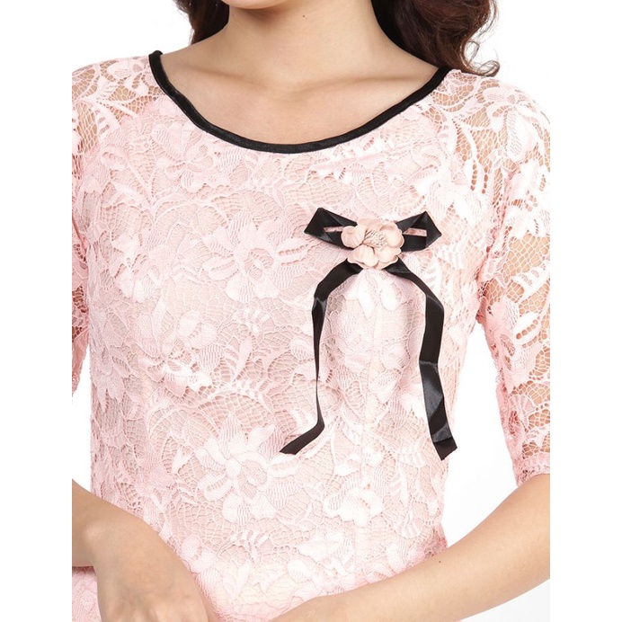 Áo dài ren phối viền 2 tà cao cấp - AD01