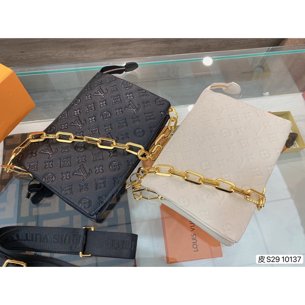 Túi đeo chéo, cầm tay da thật LV louis vuitton, dây đeo dạng xích hoặc dạng vải có thể tùy chỉnh