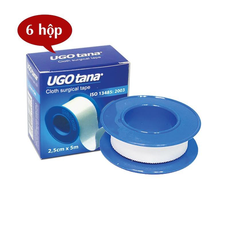 Băng dính cuộn vải lụa y tế cao cấp UGOTANA 2,5 cm x 5m - băng vết thương hở, độ dính cao - Hàng chính hãng Tanaphar