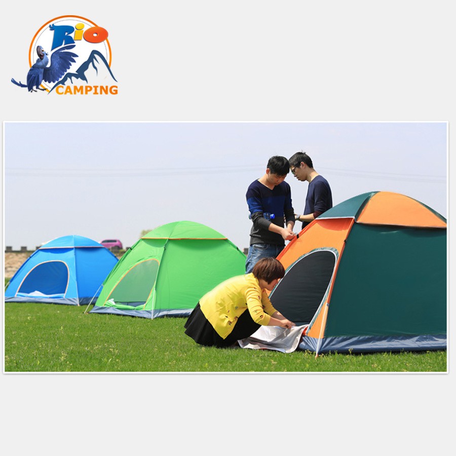 Lều cắm trại tự bung Rio Camping dùng cho 3-5 người thiết kế màn chống muỗi