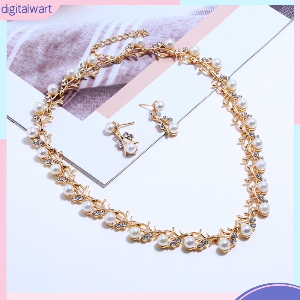 Bộ Trang Sức Đính Ngọc Trai Nhân Tạo Thời Trang Nữ