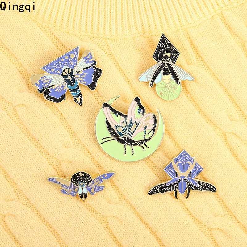 Trâm cài áo Miss Zoe hình bướm/ mặt trăng hoạt hình 5 kiểu dáng dành cho trẻ em