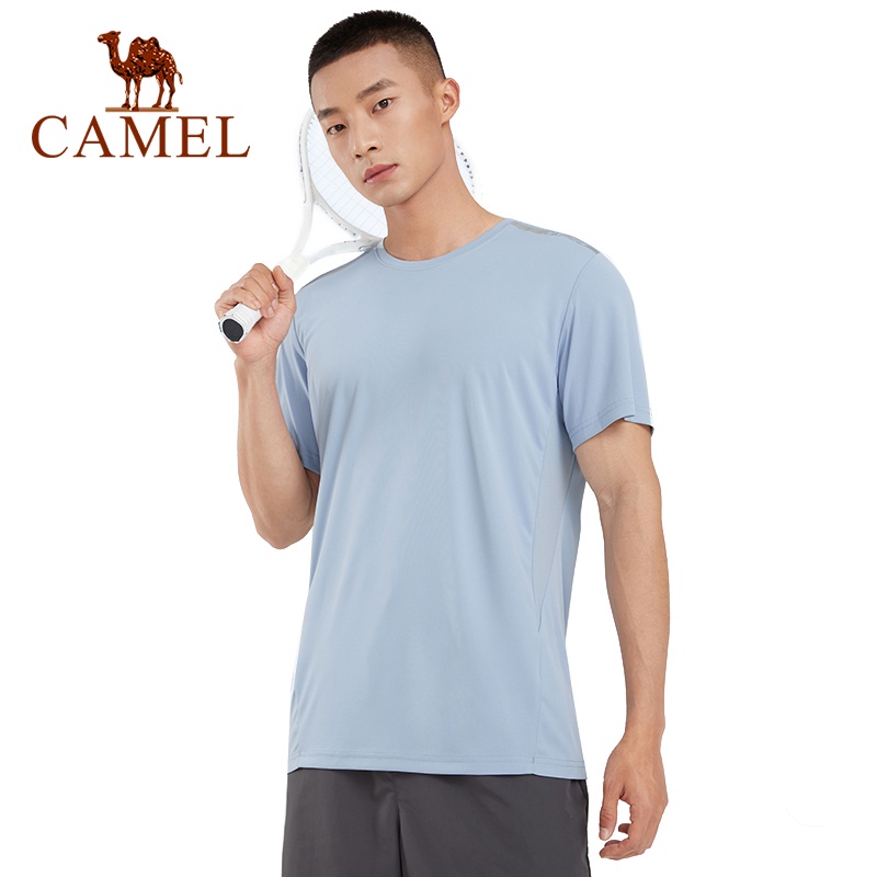Áo thun thể thao nam CAMEL tay ngắn dáng rộng chống nắng nhanh khô