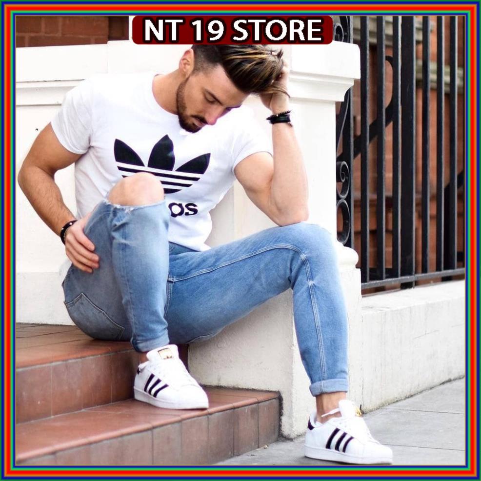 Giày adidas ba sọc nam nữ , Giày thể thao nam nữ adidas Super Star bản chuẩn full box bill