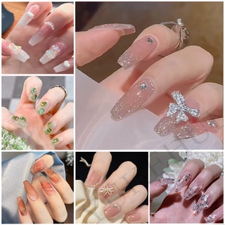 2022  trend YUKEHUI  móng giả trong suốt set móng tay giả mẫu móng tay đẹp bộ set 24 móng giả mẫu móng tay đẹp móng tay giả đính nơ bộ móng tay giả  móng tay giả nhọn  móng tay giả đẹp móng tay giả đính đá kèm keo