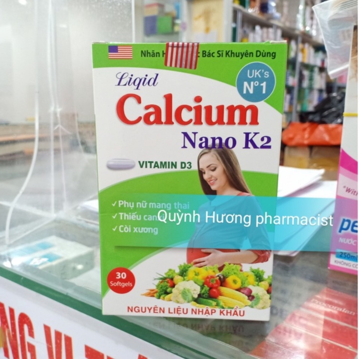 Viên uống CALCIUM NANO K2 lọ 30 viên giúp bổ sung canxi cho cả gia đình