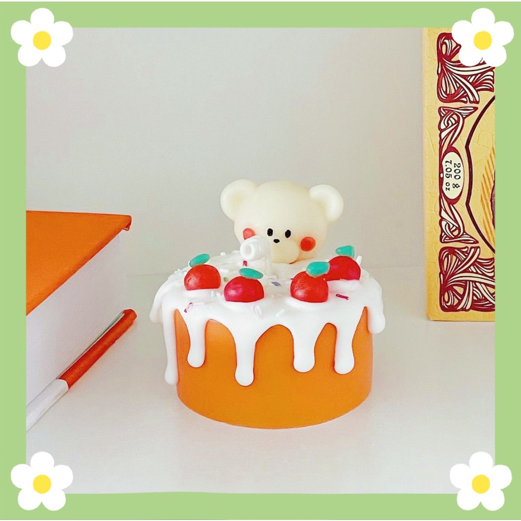 Nến Thơm Tinh Dầu Cao Cấp Decor Làm Quà Tặng Hình Bánh Kem Bé Teddy Nhiều Mẫu Hương Tự Chọn | Oube Candle NT98