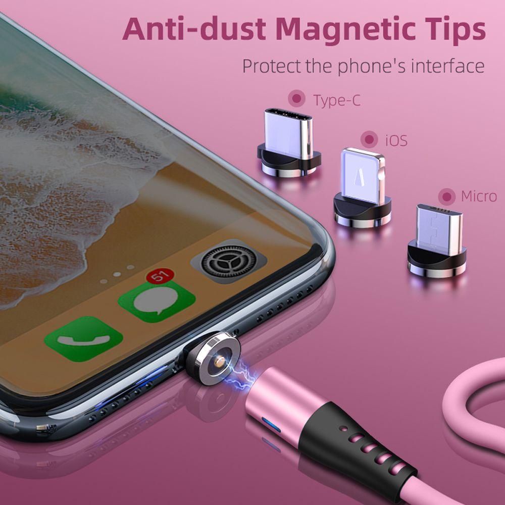 Dây Cáp Sạc Nhanh USB Type C Đầu Cắm Tròn Xoay 360 Độ Bằng Silicone