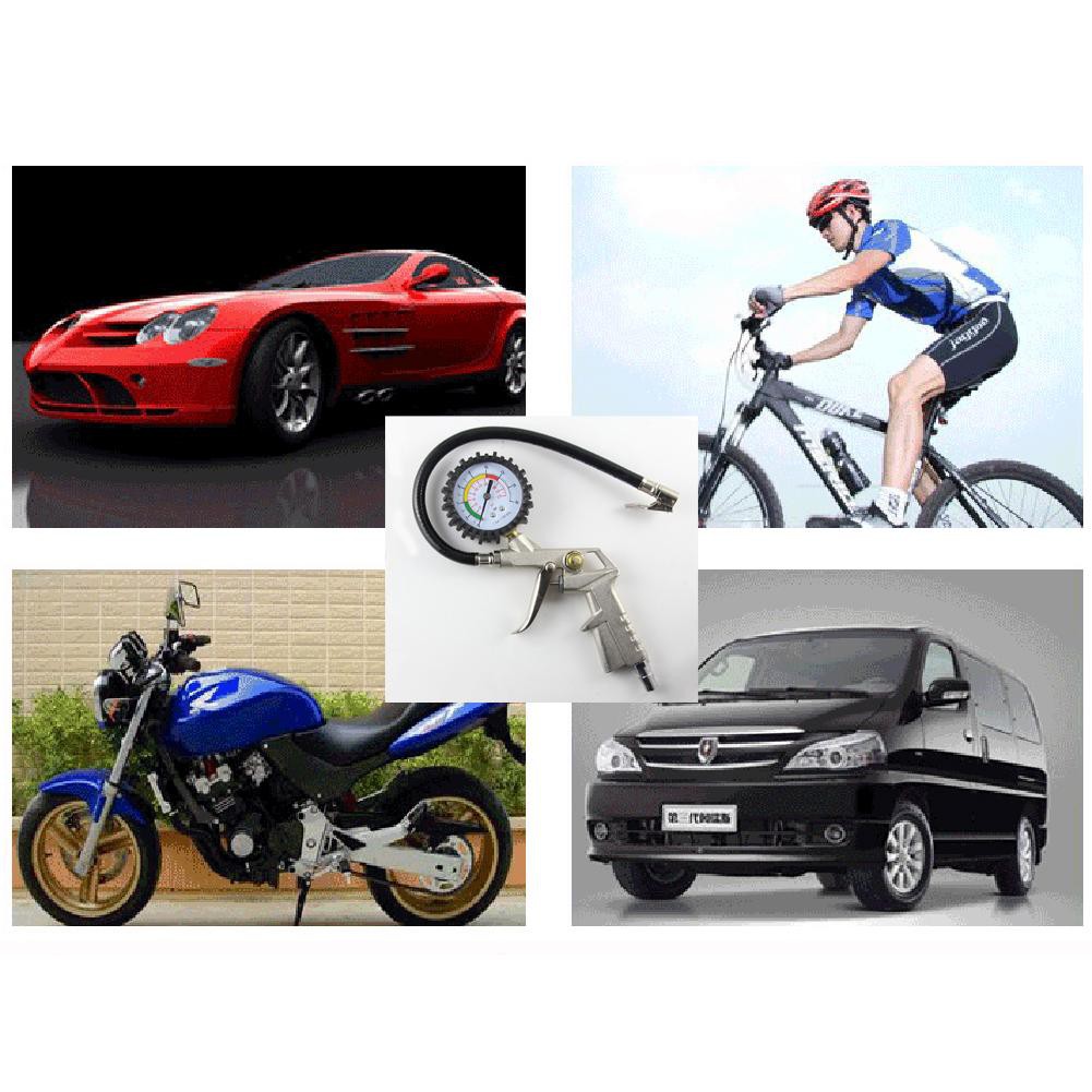 Máy nén khí có đồng hồ đo áp suất bánh xe