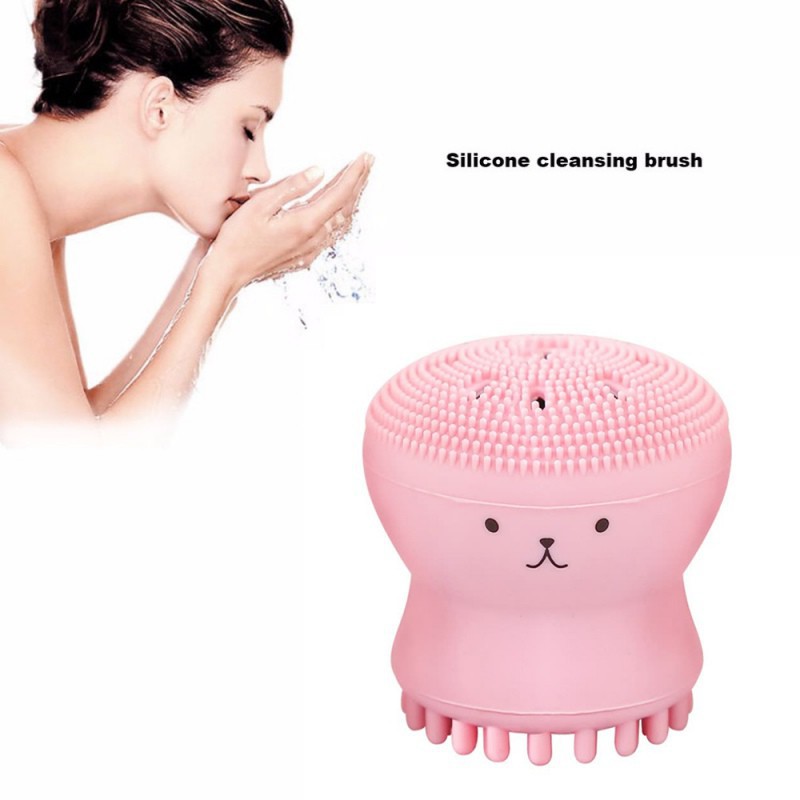 Cọ rửa mặt làm sạch sâu bằng silicon hình bạch tuộc dễ thương